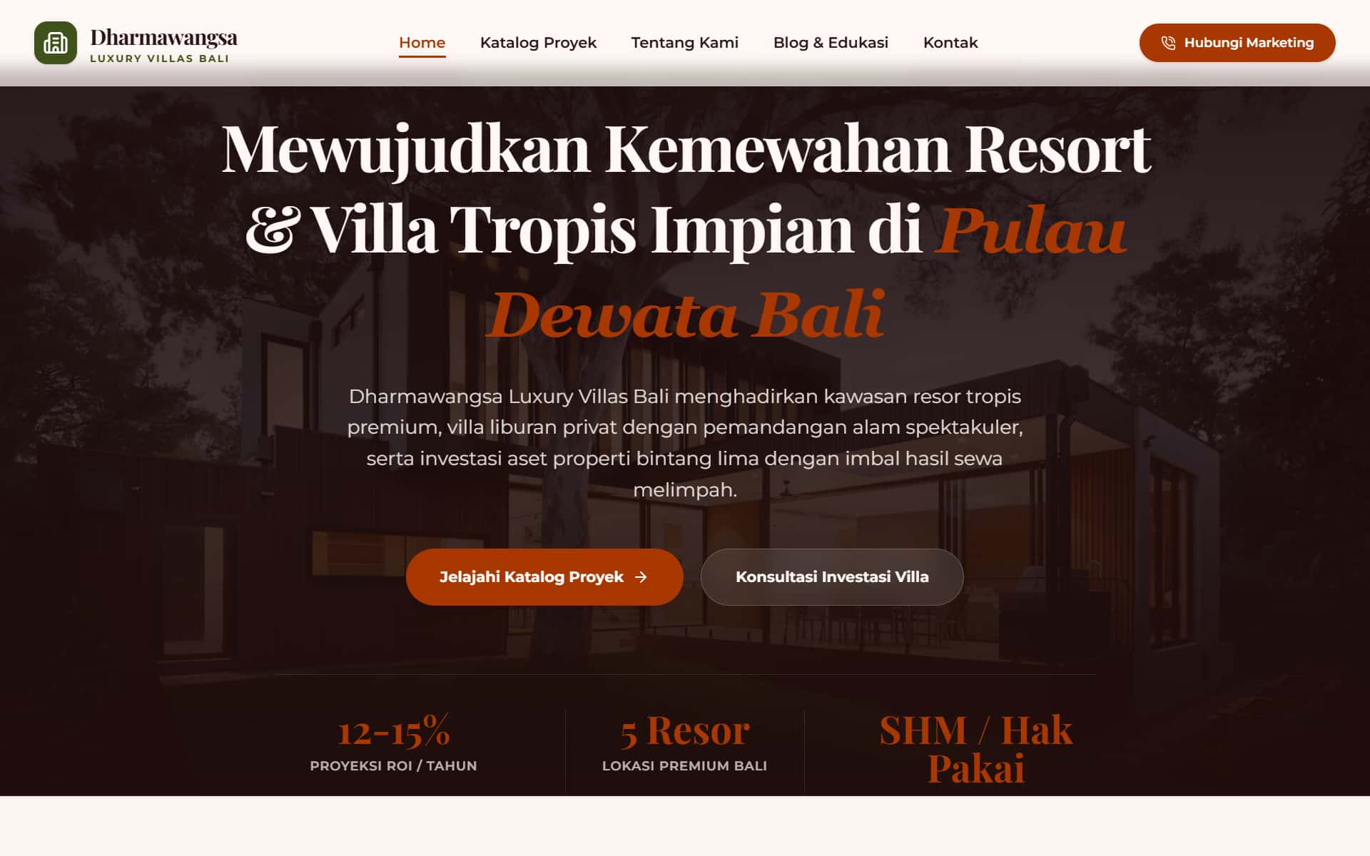 Dharmawangsa Villa & Venue Website
